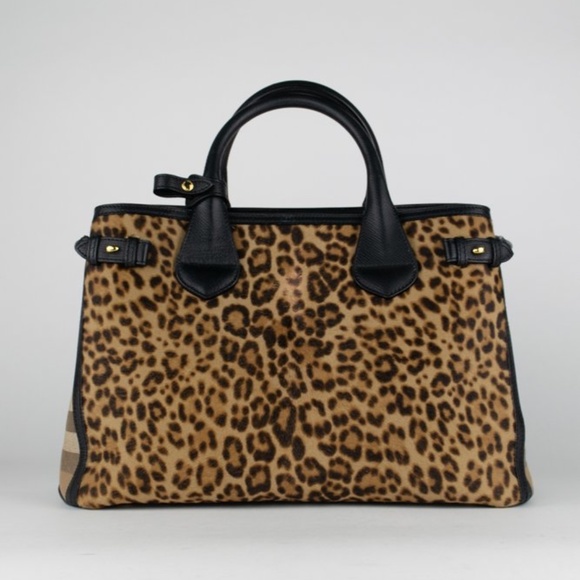 Burberry Calfhair Leopard Banner Tote - Picture 4 of 12